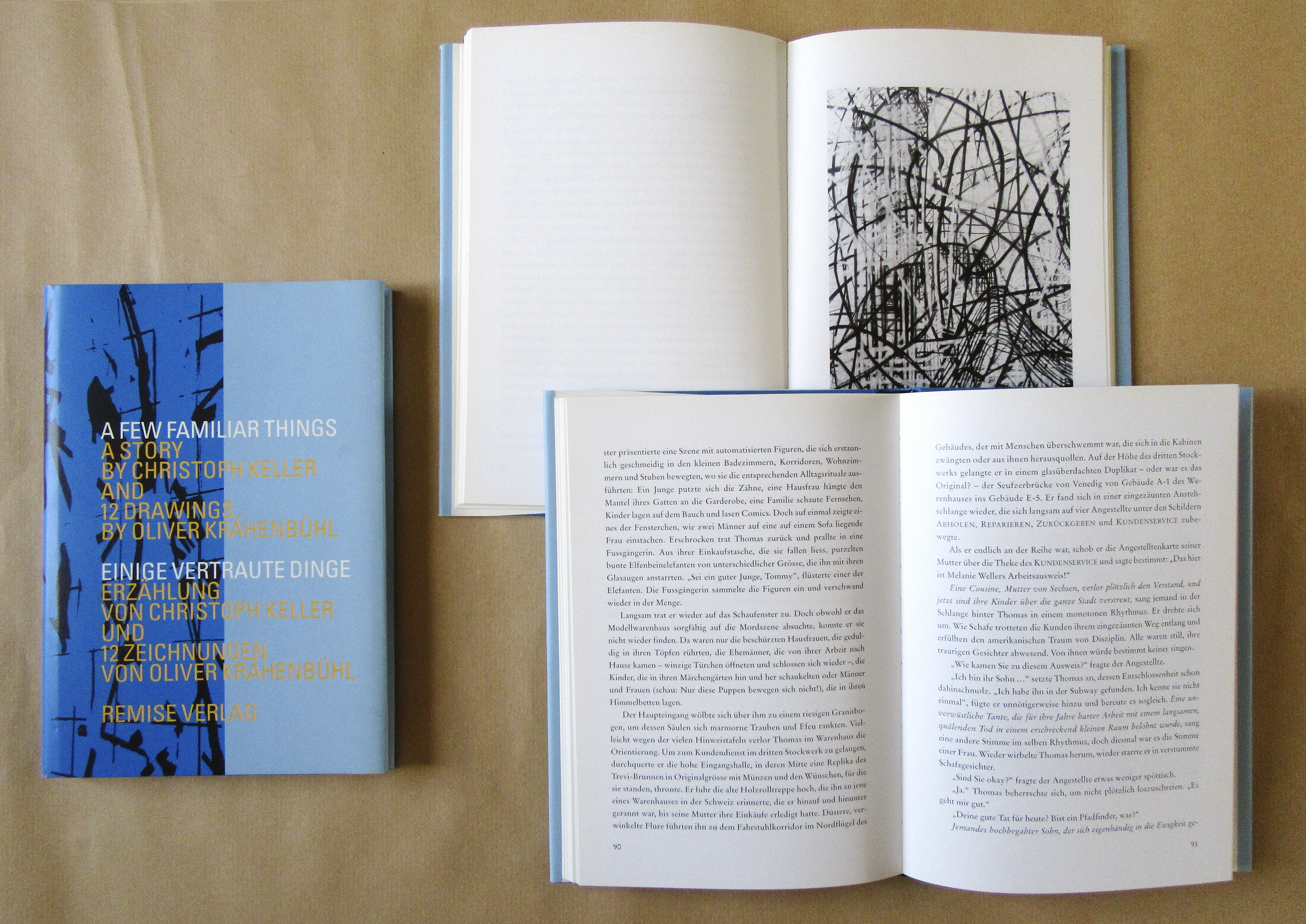 Abbildung: A Few Familiar Things / Einige vertraute Dinge, Erzählung von Christoph Keller und 12 Zeichnungen von Oliver Krähenbühl